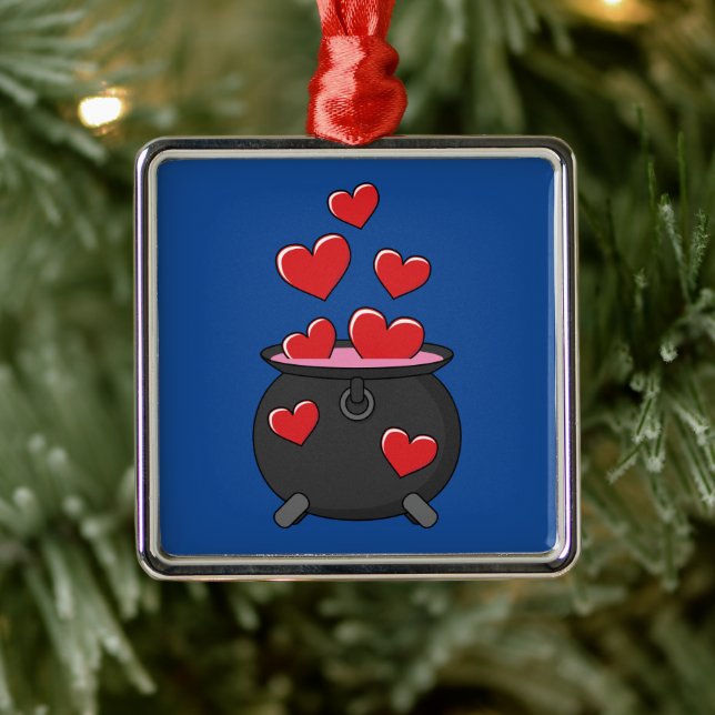 Hearts Love Potion Metal Ornament (Tree)