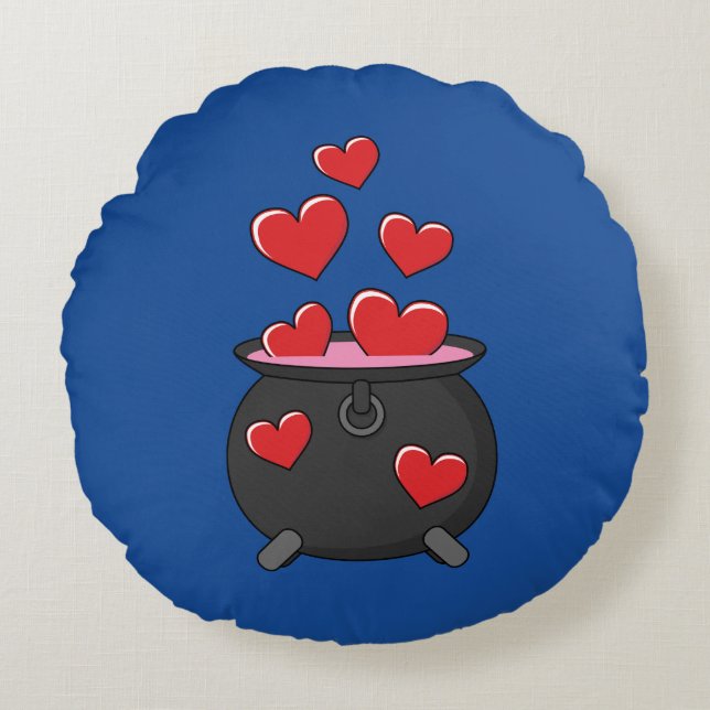  Hearts Love Potion Round Pillow (Front)