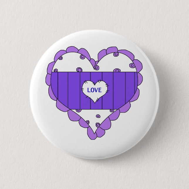 Hearts Love Purple Kids Stuff 2 Inch Round Button (Front)