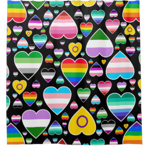 hearts love rainbow colourful pride flags lgbtq 
