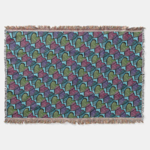 Hearts lovers cute retro valentine's day throw blanket