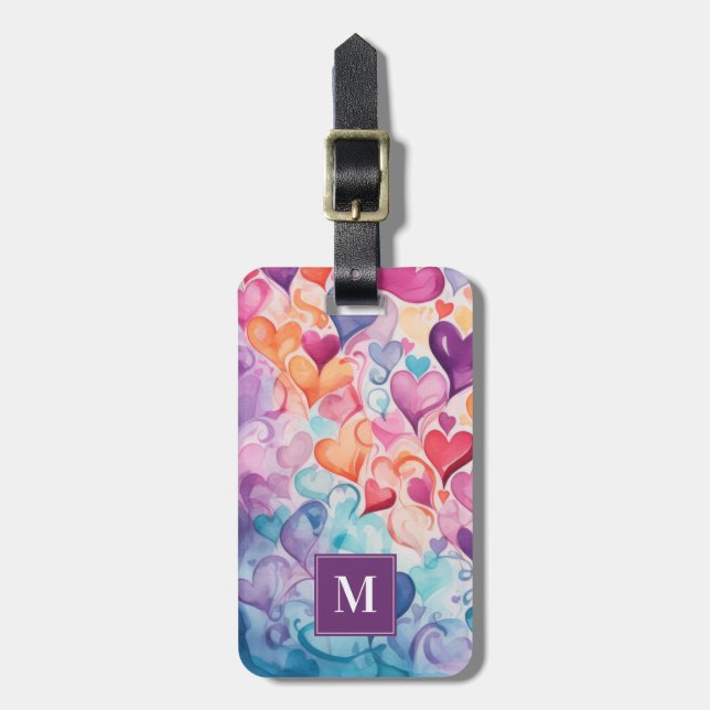 Hearts Luggage Tag (Front Vertical)