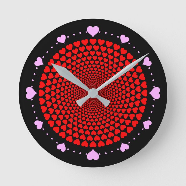 Hearts Mandala Design-25870 Round Clock (Front)