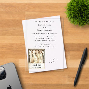 Hearts Match Made in Heaven Wedding Acrylic Invitations