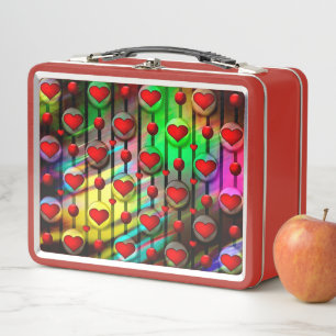 Hearts Metal Lunch Box