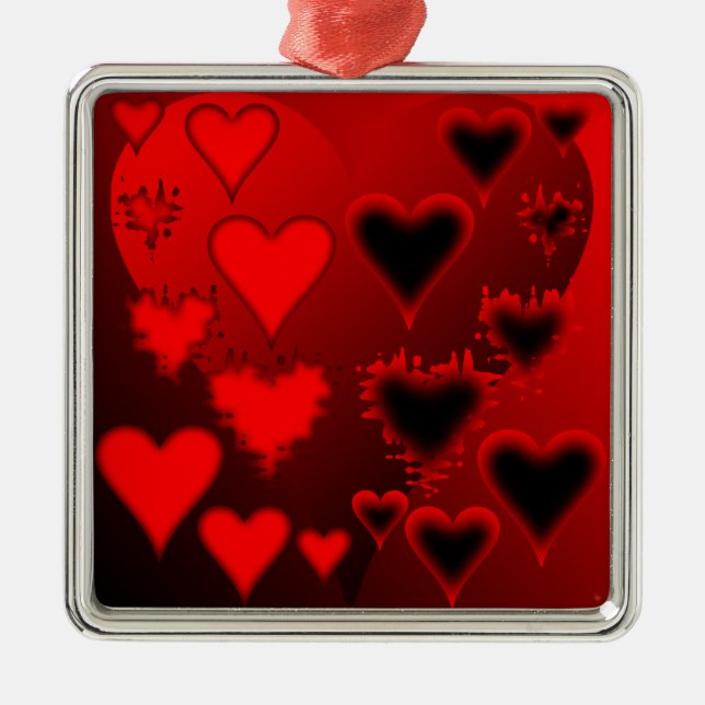 Hearts Metal Ornament (Front)