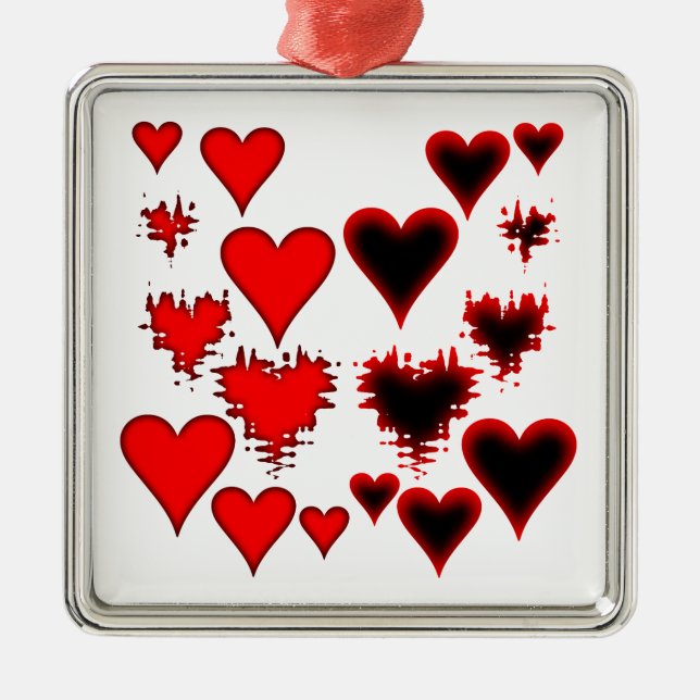 Hearts Metal Ornament (Front)