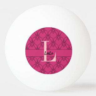 Hearts Monogram and Name Custom Ping Pong Ball