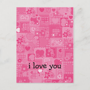 Hearts Mosaic Postcard