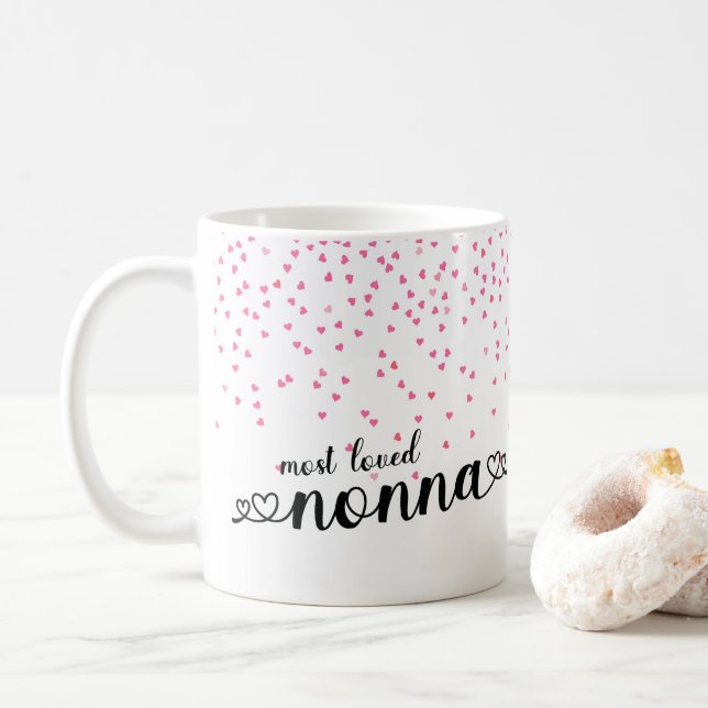 Hearts Most Loved Nonna Coffee Mug (With Donut)