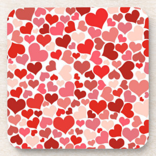 Hearts Multicolored Pattern-20367 Coaster