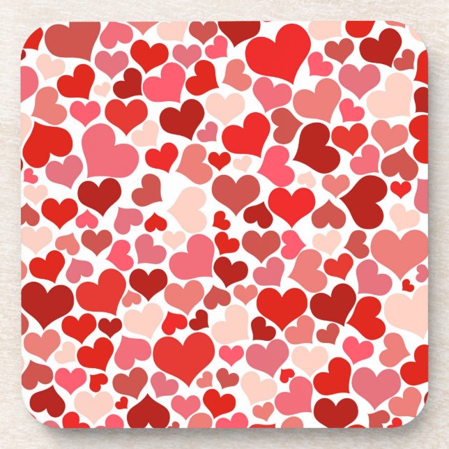 Hearts Multicolored Pattern-20367 Coaster (Front)