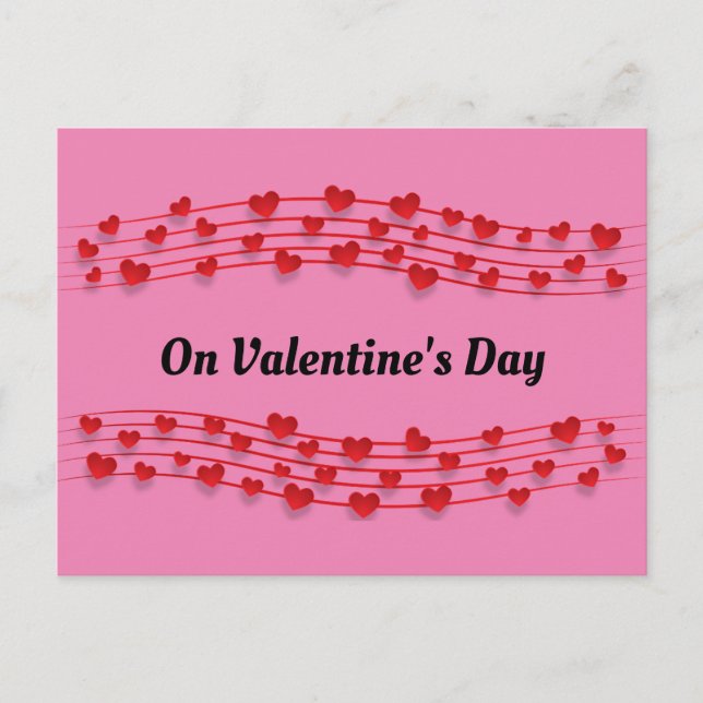  Hearts Music Notes Postcard (Front)