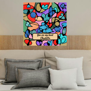 Hearts Neurographic Art Digital Watercolours Poster