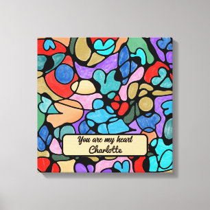 HEARTS NEUROGRAPHIC DIGITAL WATERCOLORS CANVAS PRINT