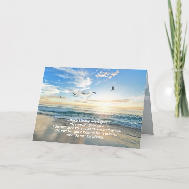 Hearts Not Troubled Peace Scripture Card (Front)