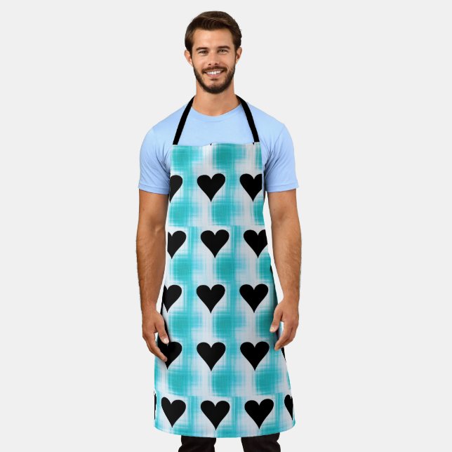 Hearts Of Black All-Over Print Apron (Worn)