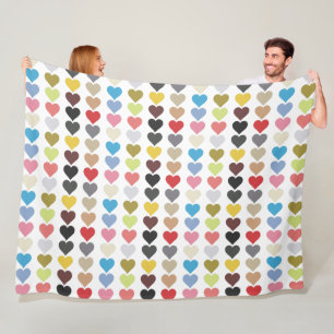 Hearts of Colour  Fleece Blanket