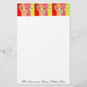 HEARTS OF FLOWERS SPECIALTY STATIONERY - LETTERS