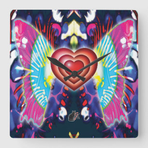 Hearts Of Glys Square Wall Clock
