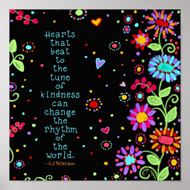 Hearts of Kindness Change the World Classroom Poster (Front)