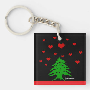 Hearts of Lebanon & Lebanese flag fashion / Love Keychain