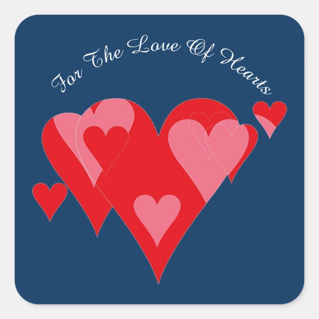 Hearts of Love by Janz Police Box Blue Square Sticker (Front)
