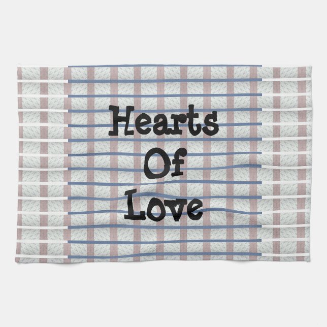 Hearts Of Love Kitchen Towel (Horizontal)
