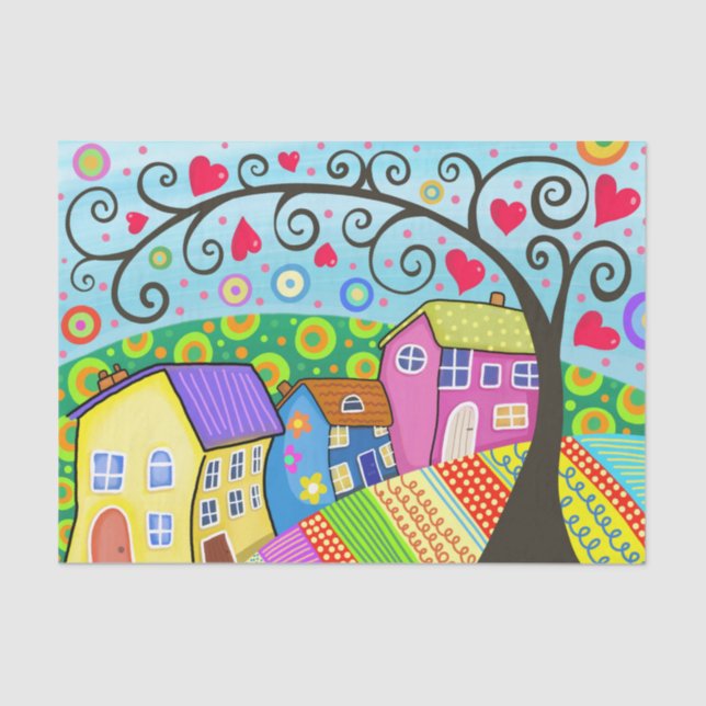 Hearts of Love Neighbourhood! Tissue Paper (Front)