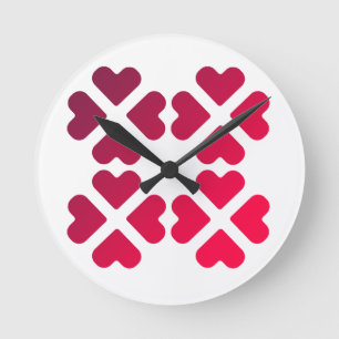 hearts of love round clock