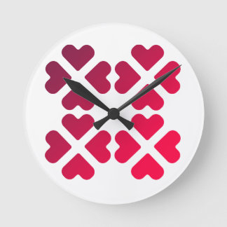 hearts of love round clock