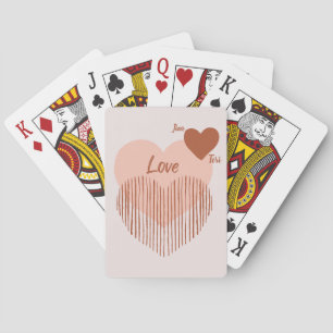 Hearts of Love with Names  Playing Cards