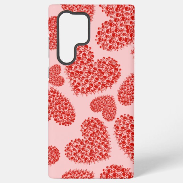 Hearts of Skulls Samsung Galaxy S22 Ultra Case (Back)