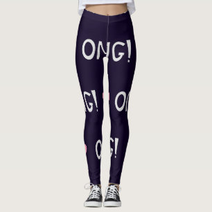 Hearts, OMG text, cute pattern Leggings