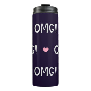 Hearts, OMG text, cute pattern Thermal Tumbler