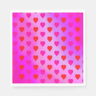 Hearts on a Pink Gradient Background Napkin