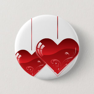 Hearts on a String 2 Inch Round Button