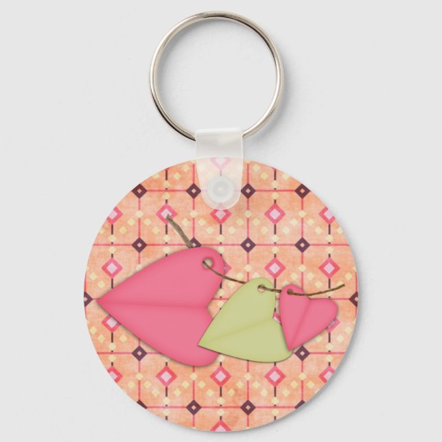 Hearts on a String Keychain (Front)