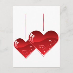 Hearts on a String Postcard