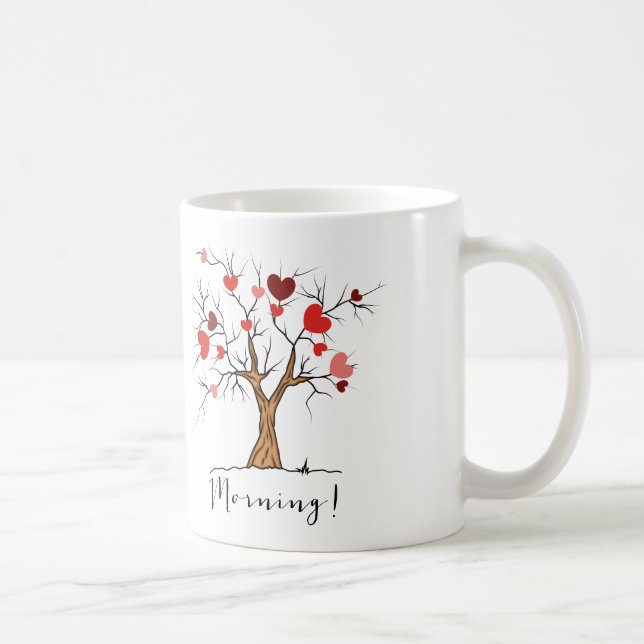 Hearts on a Tree Good Morning Mug (Right)