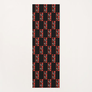 Hearts On Chequerboard Yoga Mat