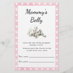 Hearts on Pink Baby Shower Mommy's Game Flyer