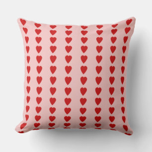 Hearts on Pink Throw Pillow