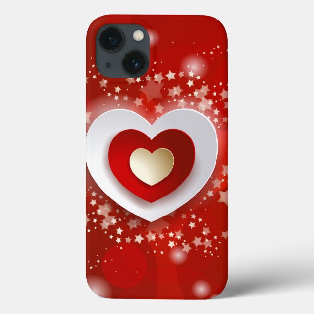 Hearts on red background Case-Mate iPhone case (Back)
