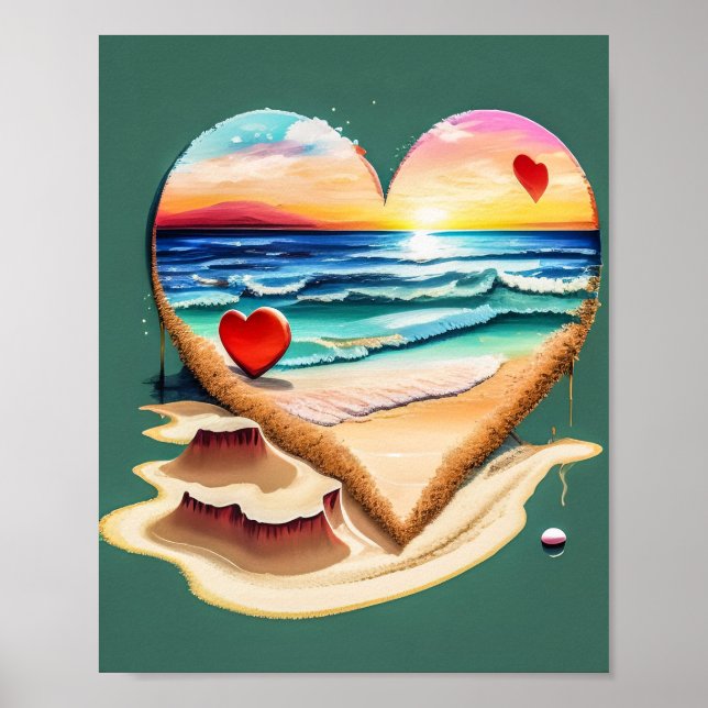 Hearts on the Beach Poster (Front)