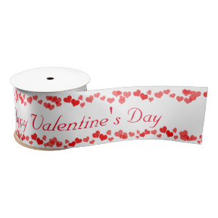 Hearts on Top and Bottom Valentine's Day Satin Ribbon