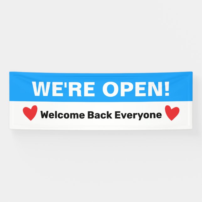 Hearts Open for Business Banner (Horizontal)