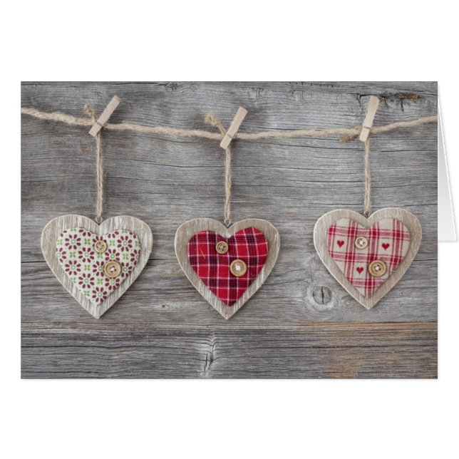 Hearts over a Wooden Table (Front Horizontal)