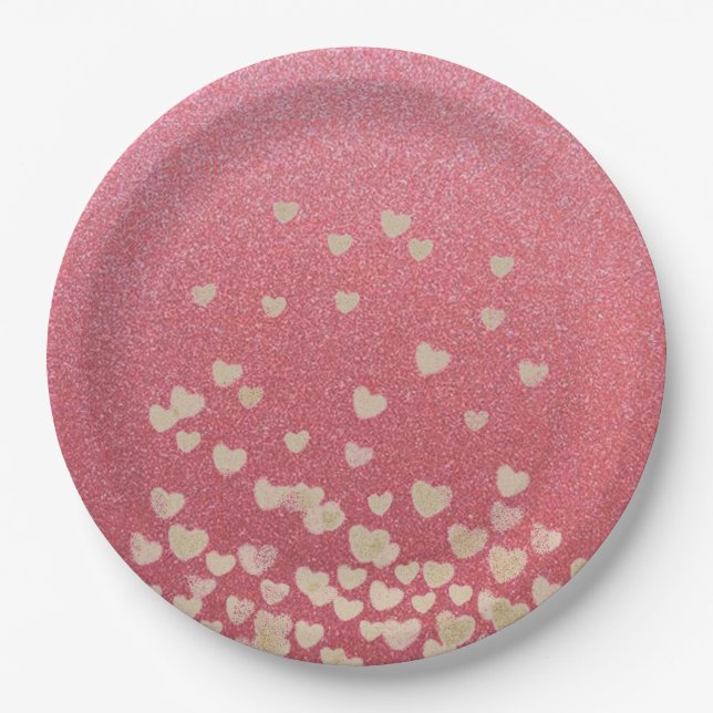 Hearts Paper Plate (Front)