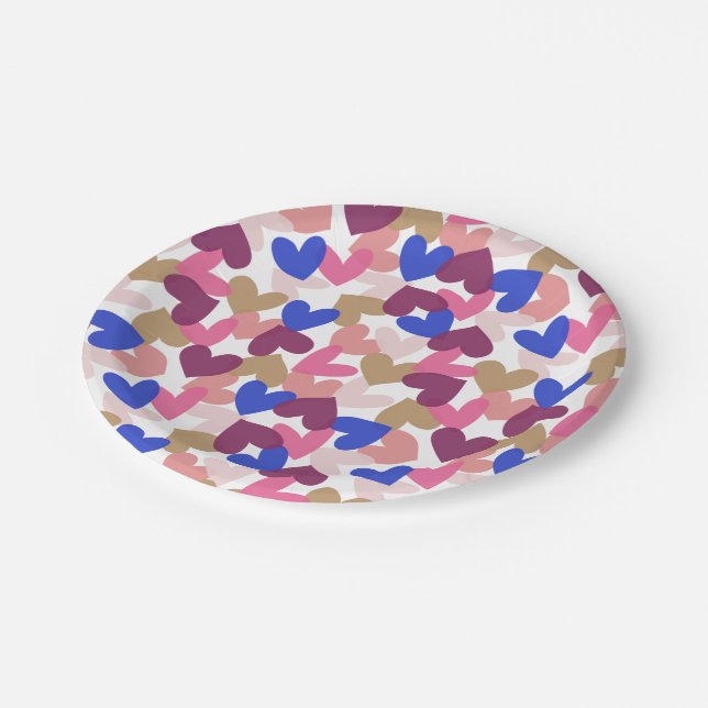 Hearts Paper Plate (Angled)